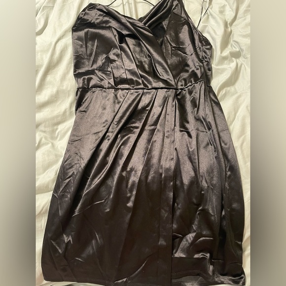 Fashion Nova 🔥Always a Flirt Dress🔥 in 1X Mini Black Satin Dress 🔥 - Picture 11 of 11